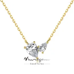 Pendants Vinregem Pear Cut Lab Created Sapphire Gemstone Pendant Necklaces 18K Gold Plated 925 Sterling Silver Fine Jewelry Wholesale