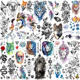 Tattoo Transfer 6 Sheets 3D Flower Animals Temporary Tattoos For Women Adults Long Lasting Tattoo Stickers Fake Astronaut Space Tattoos Flower 240426