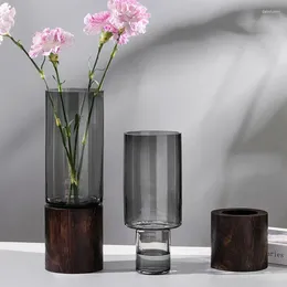 Vases Design Coloured Glass Vase Aesthetic Transparent Black Nordic Small Decoration Salon