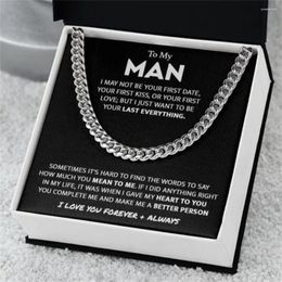 Choker To My Man Stainless Steel Cuban Chain Necklace For Men Boyfriend Anniversary Birthday Gifts Classic Jewelry Drop