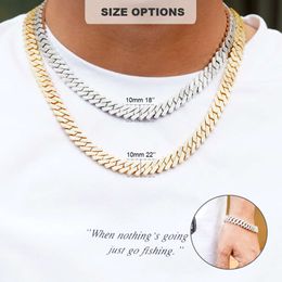 Fashion Hip Hop Design 10mm 16mm Necklace for Men 925 Silver Moissanite Ice Out Hip Hop Jewellery Cuban Chain Necklaces for Men