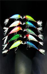 2018 Bass Fishing swimbaits Lure 9cm 8g Walkdog Swimming minnow wobbler fishing hook Jerkbait with feather4096194