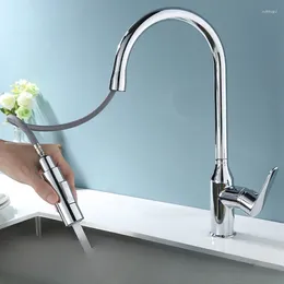 Kitchen Faucets 360 Degree Rotatable Pull Out Sink Mixer Tap Single Hole 2 Function Stream Sprayer Cold Water Faucet