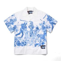 New designer Summer FW16 Christophe Chemin The Important Ones Short Sleeve Camp Collar Shirt High Version Fashion Style Button Up Sum