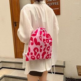 Shopping Bags Women Travel Drawstring Ins Flower Print Clothes Organizer Portable For Underwear Socks Bra Cotton Makeup Bag