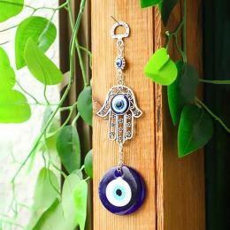 Decorations 1 Pc Alloy Palm and Devil's Eye Charm for Car Pendant Home Wind Chime Hanging Outdoor Gardening Decoration Crafts