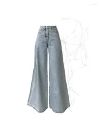 Women's Jeans 2024 Vintage Pants Korean Y2k Baggy Wide Leg Cowboy Harajuku 2000s Streetwear Loose Denim Trousers Clothes