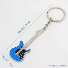 Keychains Lanyards New Alloy Guitar Keychain Cute Bass Keyring for Man Women Bag Pendant Car Key Holder Accessories Music Lovers Gift