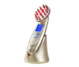 Electric RF Laser Hair Growth Comb Wireless Anti Hair Loss Therapy Infrared EMS Nano LED Red Light Vibration Massage Brush7537364