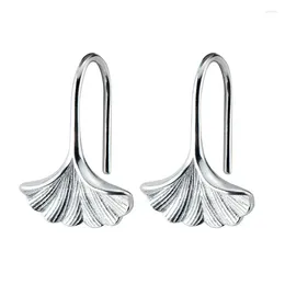 Stud Earrings Sterling Silver Of Ginkgo Fashion Leafs Jewelry Elegant For Women Brincos