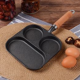 Pans Nonstick Egg Pan Frying Fried 3 Section Square Grill Divided Skillet Breakfast Sandwiches Gas