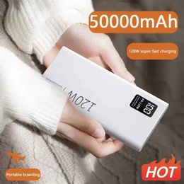 CPN0 Cell Phone Power Banks 120W high-capacity 50000mAh fast charging power pack portable battery charger suitable for iPhone Samsung Huawei 240424