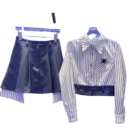 New korean fashion 2 piece set woman dress Lady casual stripe dresses women female shirt dress designer womens clothing celii