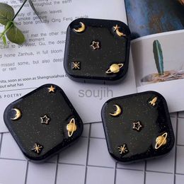 Contact Lens Accessories New Black Starry Sky Series Contact Lens Care Box with Mirror School Travel Portable Colour Contact Lenses Duplex Case Organiser d240426