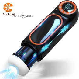 New Fully Automatic Male Masturbator with LED Display Vibrator Sucking Telescopic Masturbation Cup Sex Toys for Men Masturbating