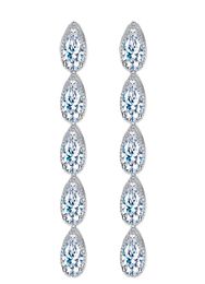 Luxury Jewellery Long Dangle Water Drop earring designer for woman White AAA Cubic Zirconia Earrings Copper 18k Gold Diamond Earring6868865