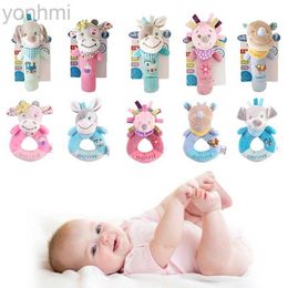 Mobiles# New Baby Animal Hand Bell Rattle Soft Rattle Toy Newborn Educational Rattle Mobiles Baby Toys Cute Plush Bebe Toys 0-12 Months d240426