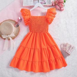 Girl Dresses Tween Summer Dress Ruffle Sleeveless Smocked Bust Tiered Kid A-Line