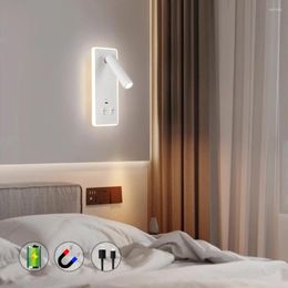 Wall Lamps Nordic LED Rechargeable Lamp Rectangle With 5200mah Battery Read Lights Indoor Light For Home Bedroom Bedside Lighting