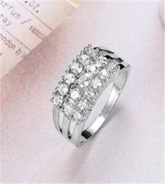 Wedding Rings Silver Colour Ring Classic Exquisite Temperament Female Models Fashion Inlaid Crystal Zircon Hand Jewelry2623884