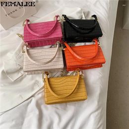 Shoulder Bags Summer Texture Alligator Chic Women Handbags Solid Crocodile Elegant Design Armpit Bolsa 2024 Korean Underarm Sac