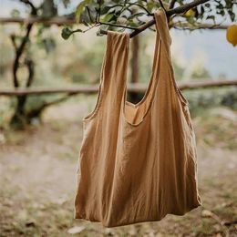 Shopping Bags Soft Viscose Linen Tote Bag Canvas Simple Shoulder Portable Large Capacity Environmental Protection Storages