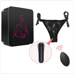 Liren is drunk Remote Control Lace Panty Mini Vibrator Sex Toys for Women Strap on Underwear Clitoral Invisible Vibrating Bullet Eggs.