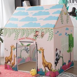 Playhouse for Kids Cartoon Forset Animail Themed Tent Castle Dome Tent Indoor Outdoor Play Toys Tents For Girls Boys Infant House 183T