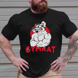 Men's T-Shirts Gymrat Rat Muscles T Shirt Gymrat Gym Rat Animal Sports Weight Training Muscle Muscles Muscular Casual Short Slve Tops T240425