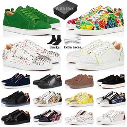 With Box 2024 new luxury designer shoes Casual Shoes Jogging Leather men Platform women Sneakers Studded Spikes black white outdoor trainers cheap Fashion 35-48