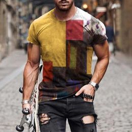 Men's Plus Tees & Polos T-Shirts Art Graffiti T Shirt Men Retro Fashion Print T-Shirt Streetwear Sports Muscle Tees Tops Summ288C
