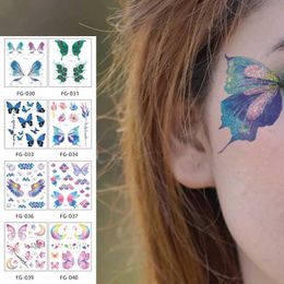 Tattoo Transfer Temporary Butterfly Body Tattoos Stickers Wing Pattern Insect Flase Stickers for Festival Party Body Art Decoration Waterproof 240426