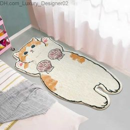 Carpet Ins cartoon cat carpet plush bedding thick floor mat doormat cute girl bedroom decoration Alfombra Q240426