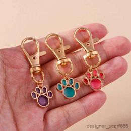 Keychains Lanyards Cute Dog Footprint Charms Keychain for Car Key Souvenir Gifts for Women Men Handbag Hanging Keyrings DIY Jewellery Accessories