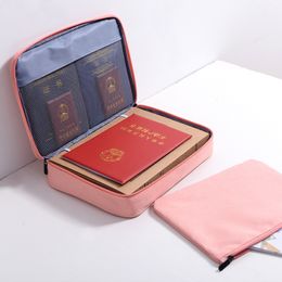 Document Storage Bag Passport Household Registration Book Storage Bag Multifunctional Card Holder Home Portable Document Organiser Bag Large