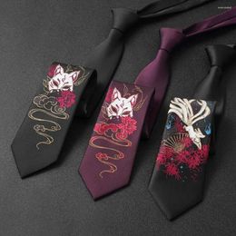 Bow Ties Pograph Props Prting Chinese Style Shirt Necktie Antiquity Jacquard Men Anime Neck Tie JK Uniform Cosplay