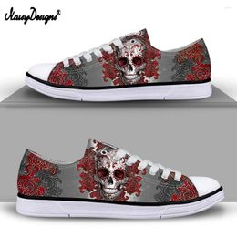 Casual Shoes Noisydesigns Woman Flat 2024 Summer Fashion Gothnic Skull Pattern Customized Canvas Low Top Sneakers