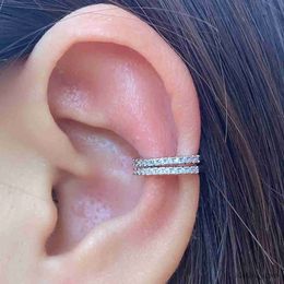 Charm 2 PCS/Bag Simple Earcuff Clip on Earrings for Girl CZ Ear Cuff Non Pierced Earring No Without Hole Women Cartilage Earrings