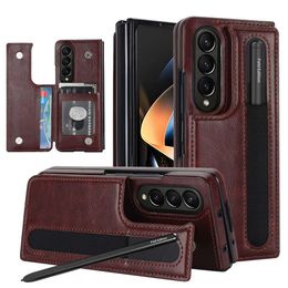 New Z Fold 4 Foldable Leather Protective Case for Samsung Fold 5