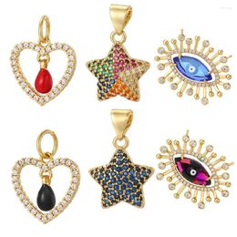 Charms Evil Blue Eye Luxury Pendant For Jewellery Making Supplies Star Heart Gold Colour Dijes Diy Earrings Bracelet Necklace