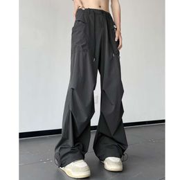 Paratrooper Work Pants for Men in Summer, American Style Functional High Street Wide Leg Charging Pants, Trendy Brand Loose Straight Leg Casual Pants