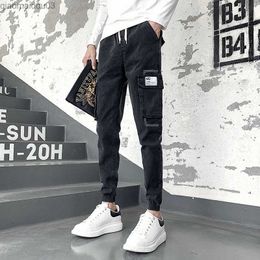 Men's Jeans Pantalones Hombre mens spring jeans Korean luxury clothing fashionable side pockets merchandise pants ultra-thin fitting denim jogger TrousersL2404