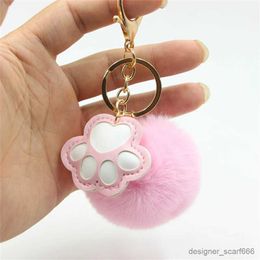 Keychains Lanyards Kaii Cat Cl Keychain Cartoon Animal P Pendant Keyring for Women Purse Backpack Charm Car Accessories Party Jewelry Gift