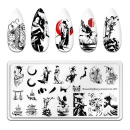 Art BeautyBigBang Anime Theme Nail Stamping Plate Cartoon Character Japanes DIY Image Stainless Steel Nail Art Template Stencil Tool