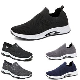 Free Shipping Men Women Running Shoes Lace-Up Anti-Slip Mesh Solid Breathable Blue Black Grey Mens Trainers Sport Sneakers GAI
