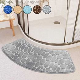 Carpet Bathroom floor mat pebble embossed carpet curved scalp non slip area absorbent bathroom shower Q240426