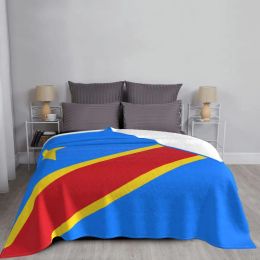 sets Flag Of Congo Kinshasa Zaire Knitted Blanket Fleece Warm Throw Blanket for Bedding Couch Bedroom Quilt