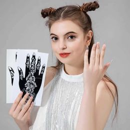 Tattoo Transfer 2Pcs/Set Temporary Tattoo Stencil 25 Designs Body Art Men Women Indian Henna Pattern Beauty Waterproof Fake Arm Hand Reuse Tatoo 240427