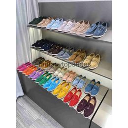 Loro Piano LP shoes lofook shoes Women's summer lazy shoes British style leather pea shoes women's single shoes comfortable flat shoes Shoes
