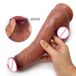 Skin Feeling Realistic Penis Soft Realistic Dildo Female Masturbator Double-layer Silicone Suction Cup Dildos Sex Toy for Women
